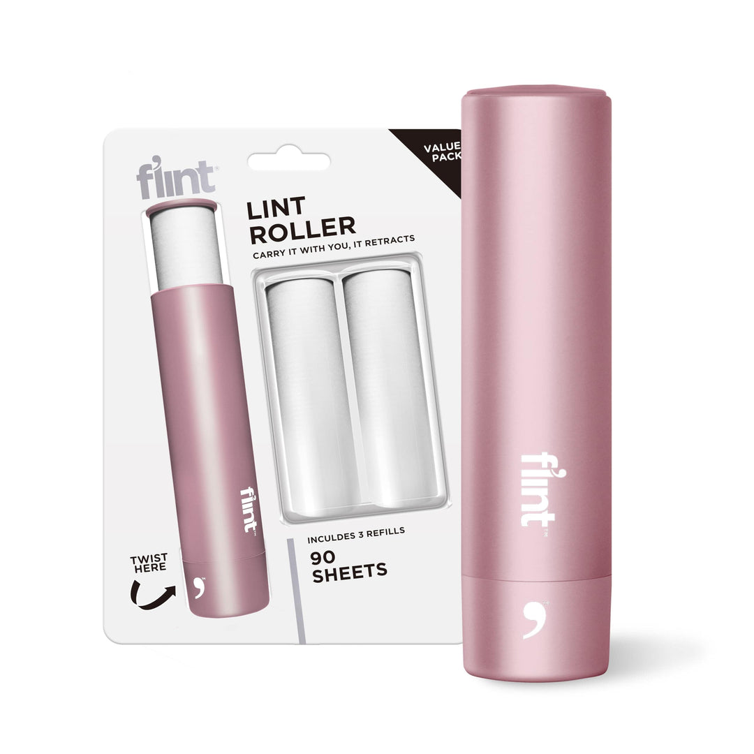 Flint Mini Lint Roller – Rose Gold – 90 Sheets (Value Pack)